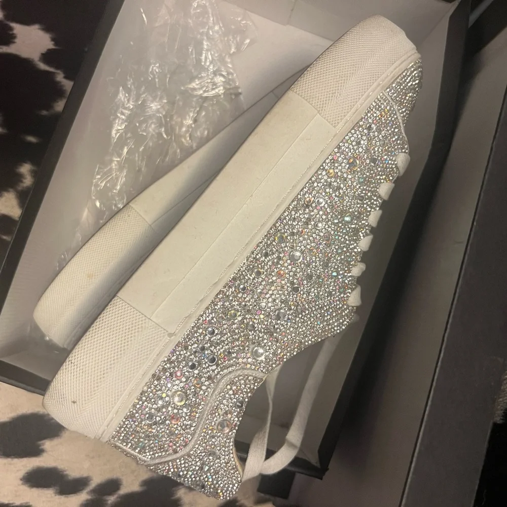 Betsey Johnson Glittering Silver Sneakers - Picture 3 of 4